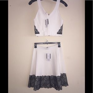 NEW Bebe lace Top and Skirt set